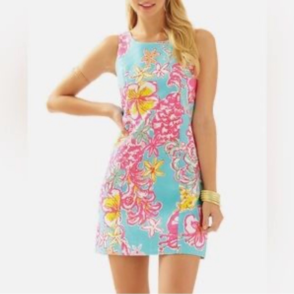 Lilly Pulitzer Floral Mini Dress - Blue, Pink, Yellow
